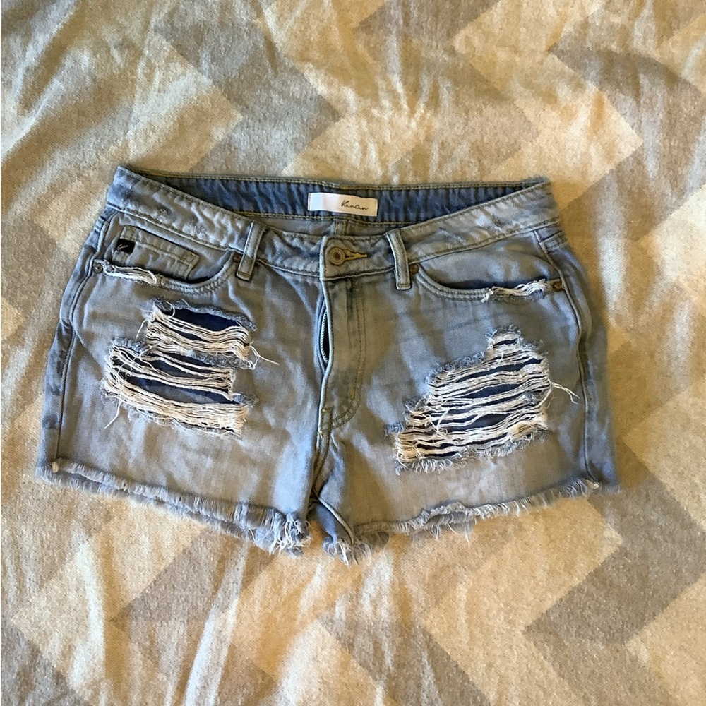 KanCan Light Blue Distressed Jean Shorts size 9/28